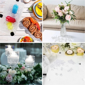 Set pietre decorative acrilice Belle Vous tip diamante/ cuburi gheata, transparente, 500 buc, 22 mm, pentru decor si evenimente - Img 3