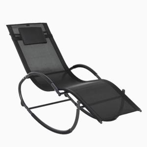 Sezlong Kiwari® Wave, 148 x 63 x 87 cm, Gravitatie Zero, Cadru Metalic cu Textil, cu Tetiera, Portabil, Relaxare Plaja/Piscina/Terasa/Balcon, Gri