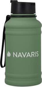 Sticla de apa din otel inoxidabil Navaris cu un singur perete, 1.3 litri, Verde, 52873.80