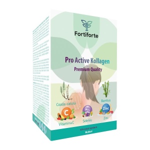 Supliment alimentar Pro Active Kollagen Premium Quality, Fortiforte, 15 plicuri