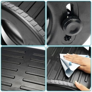 Suport ergonomic pentru picioare, Belle Vous, 40 x 27 x 19 cm, reglabil, antiderapant, Negru - Img 4