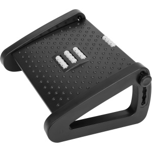 Suport ergonomic picioare Belle Vous pentru birou, reglabil 6 trepte, cu role masaj, antiderapant, ABS, 44 x 31 x 19 cm, Negru
