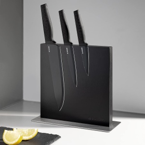 Suport magnetic cu 2 fete Navaris pentru cutite, 25x23x10 cm, lemn de cauciuc, 50416.025.04 - Img 5