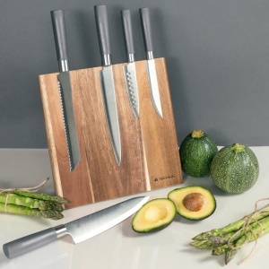 Suport magnetic pentru cutite din lemn de salcam, 27.7 x 27.5 cm, 47366.01 - Img 3