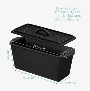 Tava copt paine Navaris, 34 cm, fonta, cu capac, pentru paine traditionala, 52635.01 - Img 7