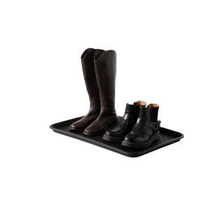 Tava pentru incaltaminte Navaris, set 3, 60 x 40 x 2.8 cm, din plastic, utilizare interior/exterior, Negru
