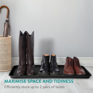Tava pentru incaltaminte Navaris, set 3, 76x38x3cm, plastic, interior/exterior, negru - Img 2
