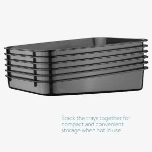 Tava pentru incaltaminte set 6, Navaris, 32.7x23.6x6cm, plastic, interior/exterior, Negru - Img 7