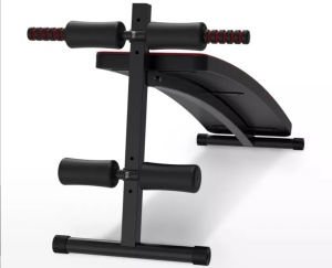 Banca fitness abdominala Tengu, Curbata, Reglabila, Multifunctionala, Economiseste spatiu, Capacitate maxima 150kg, Constructie durabila din otel, 61x52x130 cm, Negru - Img 5