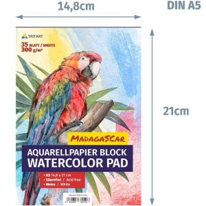 Bloc de desen Tritart, A5, 35 Foi, 300g/m2, Alb - Img 3
