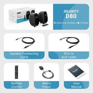 Boxe active stereo, Majority, D80, pentru TV sau PC, EQ personalizat, 80 W - Img 3