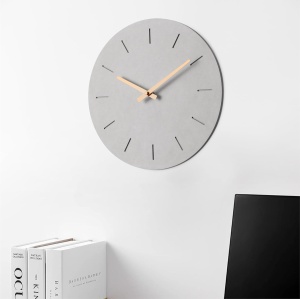 Ceas de perete Navaris, design modern minimalist, Ø 30.5 x 4.4 cm, mecanism silentios, Gri - Img 3