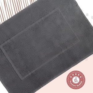 Covoras de baie Valneo, bumbac 100%, 50 x 70 cm, absorbant, lavalib, antiderapant, Antracit - Img 3