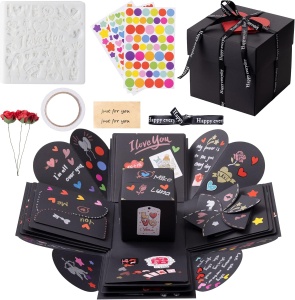 Cutie cadou creativa Intrend, Handmade, Personalizabila, Ocazii speciale, 20 x 17 x 13 cm, Negru