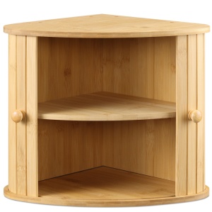 Cutie pentru paine Navaris din bambus, 30x30x31 cm, usa glisanta, maro, 54972.02 - Img 6