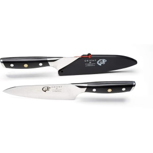 Cutit Bucatar Damasc Orient, Origin Series, 15 cm, cu 67 de straturi de otel inoxidabil japonez AUS-10, negru - Img 8