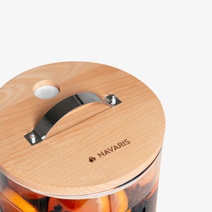 Dozator de bauturi din sticla Navaris cu robinet si stand, 5 l, Maro, 46785.04 - Img 2