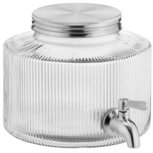 Dozator de bauturi Navaris, 2.7L, sticla, inox, cu robinet, pentru petreceri, NAV000011FD003C - Img 2