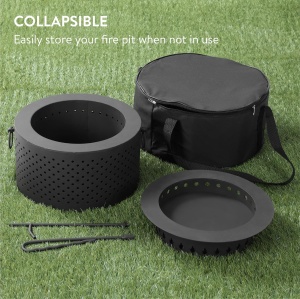 Focar fara fum portabil Navaris cu poker, 31.5x45x31.5 cm, pentru camping, 61571.01 - Img 5