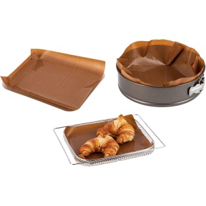 Folie de copt reutilizabila Gourmeo, 40 x 150 cm, 2 buc, antiaderenta, rezistenta pana la 260 °C, din fibra de sticla cu PTFE - Img 4