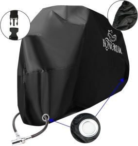 Husa de motocicleta, BONORUM, 190T rezistenta la rupere pentru exterior, 2 gauri de blocare, protectie perfecta impotriva ploii, zapezii, soarelui sau prafului, (XXXL) - Img 3