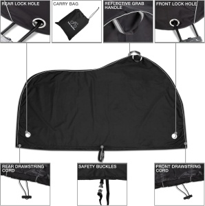 Husa impermeabila de bicicleta TeamObsidian, pentru 3 biciclete, XXL, material rezistent Oxford 210D, protectie UV, Negru - Img 4
