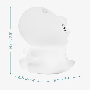 Lampa de veghe pentru copii, Navaris, design dinozaur, 10,5x10 x14,5 cm, multicolora, reincarcabila prin USB, cronometru, silicon BPA-free, touch-control - Img 2