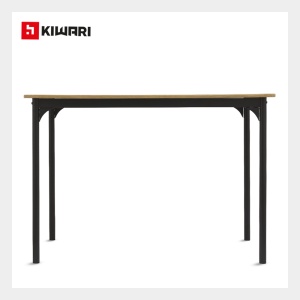 Masa Kiwari® Arno, MDF si Metal, Design Modern, 110×70×75 cm, Lemn Deschis & Negru - Img 7