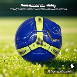 Minge Fotbal Vizari Cordoba USA, 32 panouri cusute, TPU, camera cauciuc ranforsata, marimea 5, 68 cm, Albastru/Verde - Img 3