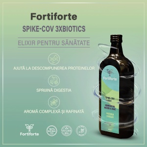 Otet balsamic SPIKE-COV 3xBIOTICS KOMBUCHA, HERBS & NAC PREMIUM VINEGAR, Fortiforte, 500ml - Img 2