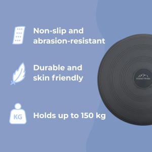 Perna pentru echilibru Everest Fitness, ortopedica, gonflabila, cu pompa, Ø33 cm, Gri inchis - Img 3
