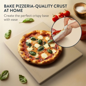 Piatra de pizza, Gourmeo, 38 x 30 x 1.5 cm, din ceramica corderita, dreptunghiulara, pentru cuptor si gratar - Img 3