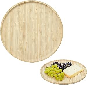 Platou de bucatarie din lemn, rotund, platou de branza, platou de servire din lemn, idee cadou, fabricata din lemn, usor de curatat si intretinut, durabila, 35 cm