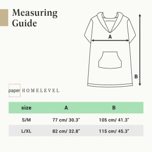 Poncho de baie unisex Homelevel, L-XL, Albastru, Bumbac organic, 54881.23.20 - Img 2