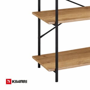 Raft Kiwari® Triv, 3 polite, 80×34×80 cm, MDF si Metal, Design Modern Industrial, Negru & Stejar - Img 7