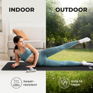 Saltea pentru antrenament, pentru yoga, fitness, aerobic, pilates, exercitii la sol, BeMAXX, Antiderapant, 183x61 cm, Negru - Img 7