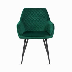 Scaun cu brate/Fotoliu bucatarie de Dining/Living/Bucatarie Kiwari® Verdi, Catifea, Ergonomic, 50x41x84cm, Verde Smarald - Img 8