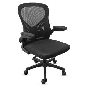 Scaun de birou Kiwari® Core, spatar din plasa, sezut tapitat, reglabil pe inaltime, baza PP, negru