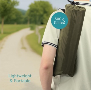 Scaun de plaja pliabil Navaris, 600D Oxford, 40 x 38 x 39 cm, pentru camping si activitati in aer liber, geanta pentru transport, Verde - Img 5