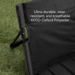 Scaun de plaja pliabil Navaris, 600D Oxford, 40 x 38 x 39 cm, pentru camping si activitati in aer liber, geanta pentru transport, Negru - Img 6