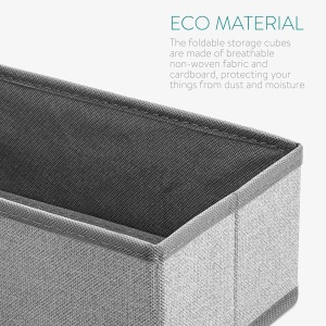 Set 12 cutii pentru organizare si depozitare Navaris, dimensiuni diferite, pliabile, din material textil, Gri - Img 8