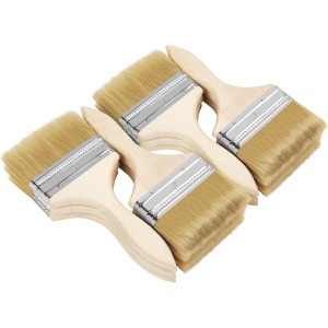 Set 12 de pensule Kurtzy, 21.5 x 10.16 cm, multifunctionale, pensule profesionale pentru vopsit si lacuit, maner din lemn, Maro - Img 4
