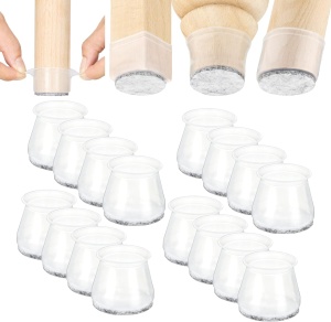 Set 16 picioruse anti-derapante pentru scaun, masa, fotoliu sau mobilier, Aneaseit, din silicon, transparente, 38 mm - Img 9
