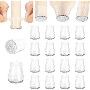 Set 16 protectii pentru picioare scaune/masa Aneaseit, din silicon/fetru, potrivite pentru orice forma, 16-29 cm, Transparent