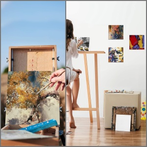 Set 24 panze pentru pictura Kurtzy, 20x20cm, bumbac, 3mm, alb - Img 5