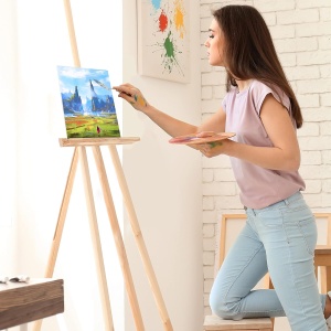 Set 28 panze pentru pictura Kurtzy, 20x30 cm, din bumbac, 3 mm grosime, pentru vopsele acrilice si uleioase, Alb - Img 5