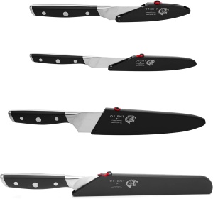 Set 4 cutite de bucatarie, Orient, Origin Series, din otel inoxidabil german X50 Ultra +, negru - Img 3
