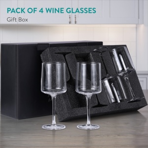 Set 4 Pahare Vin Navaris, 400 ml, cu picior, design modern, transparent, 56212.03 - Img 7