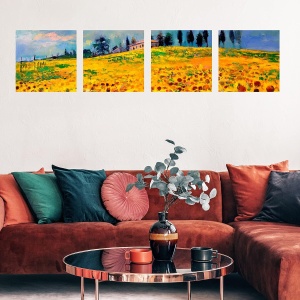 Set 4 panze de pictura KURTZY, 50x50cm, bumbac, 3mm, alb - Img 2