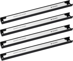Set 4 suporti magnetici pentru scule Navaris, 30.5 cm, pentru garaj, argintiu - Img 5